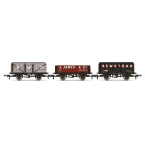Hornby R60103 OO Gauge Private Owner Wagons Triple Pack B.W & Co, J. James & Co. & Newstead Colliery