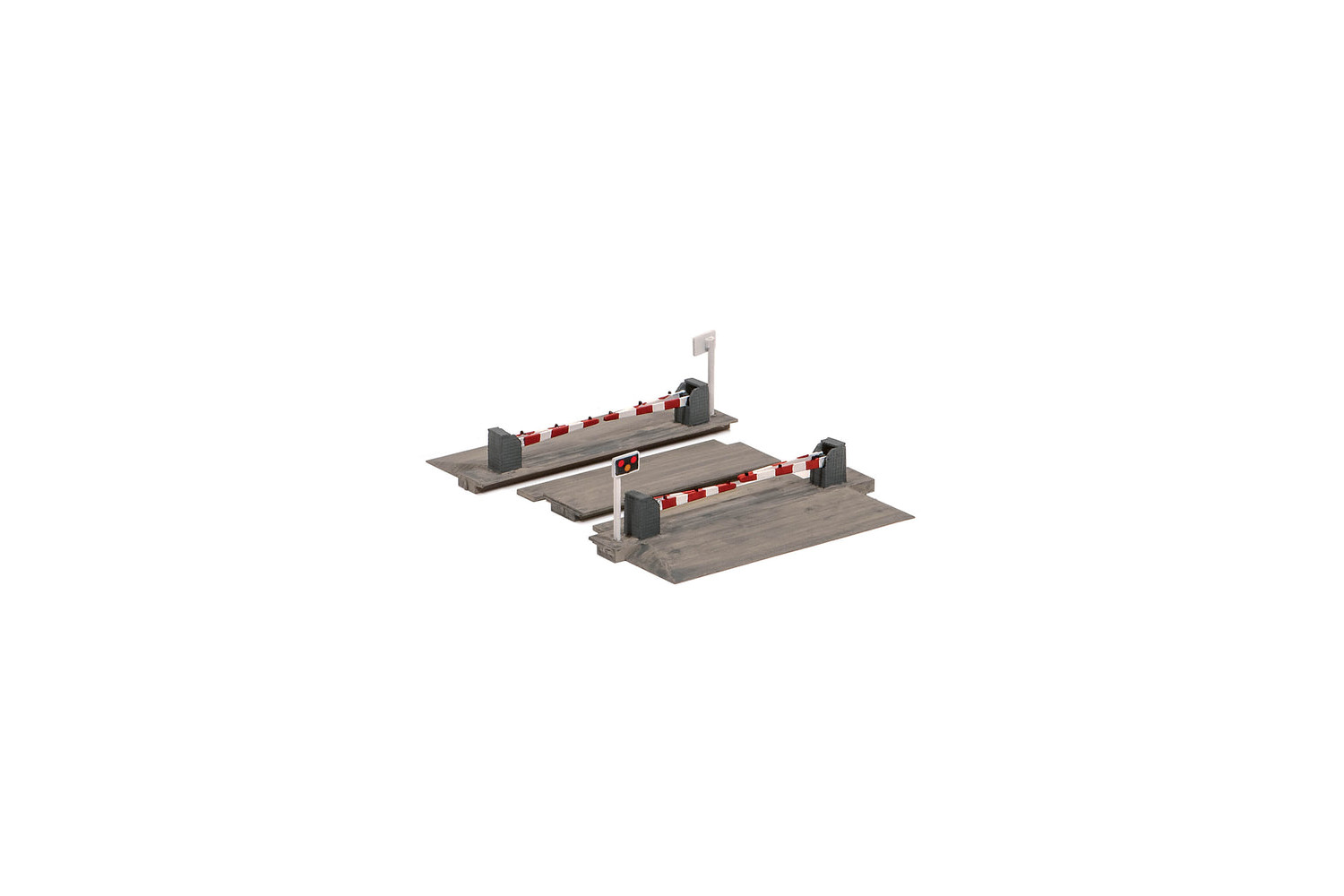 Ratio 235 N Gauge level Crossing with Barriers Plastic Kit