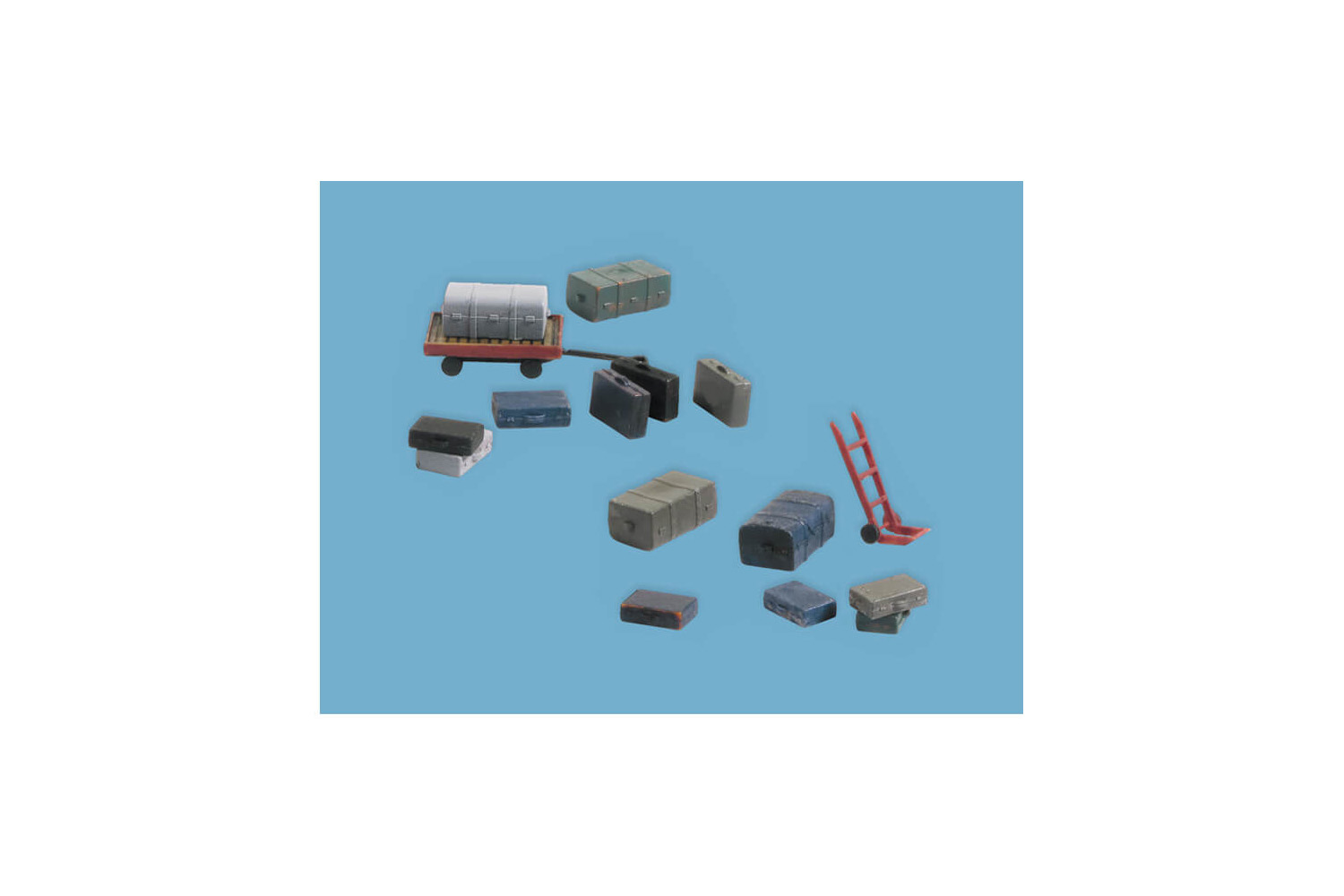 Modelscene 5174 N Gauge Luggage (9) Trolleys (2) & Sack Trucks - Picture 1 of 1