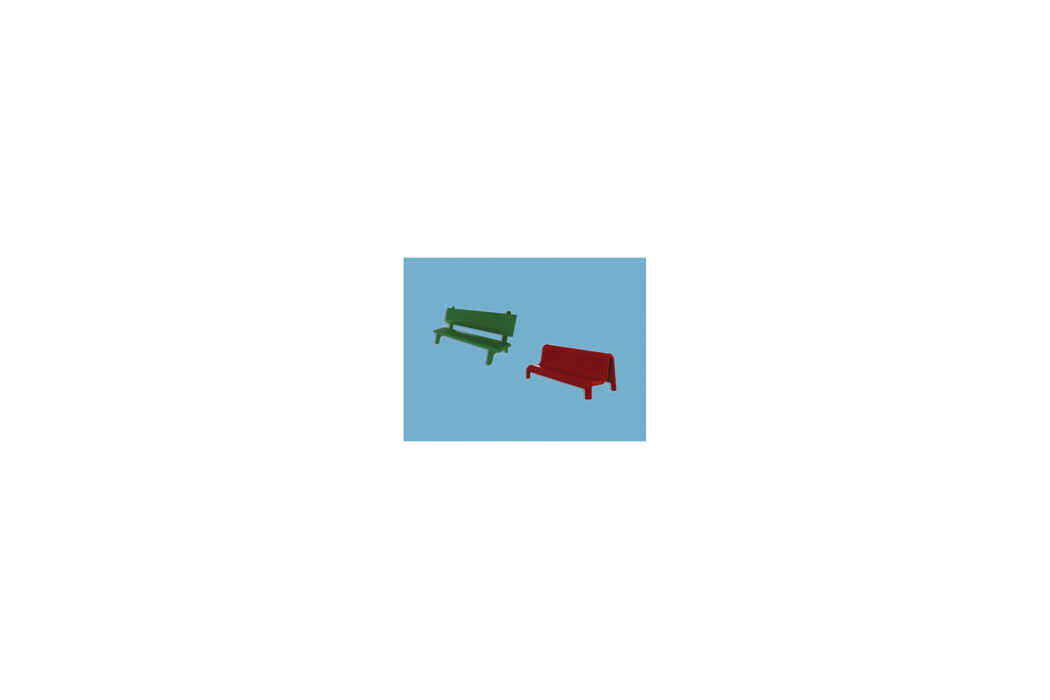 Modelscene 5180 N Gauge Platform Seats Green - Picture 1 of 1