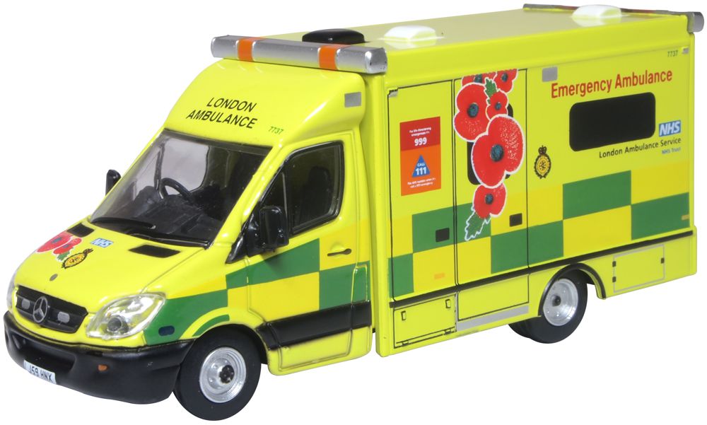 Oxford Diecast 76MA007 OO Gauge Mercedes Ambulance London Ambulance Service Reme - Picture 3 of 3