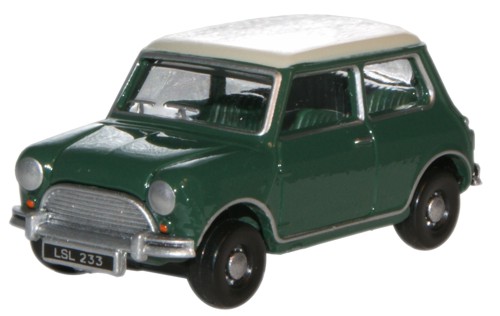 Oxford Diecast 76MN003 OO Gauge Almond Green And Old English White Austin Mini - Picture 9 of 9