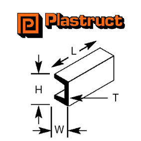 Sección de canal profundo Plastruct - Varios tamaños a elegir - Imagen 2 de 6