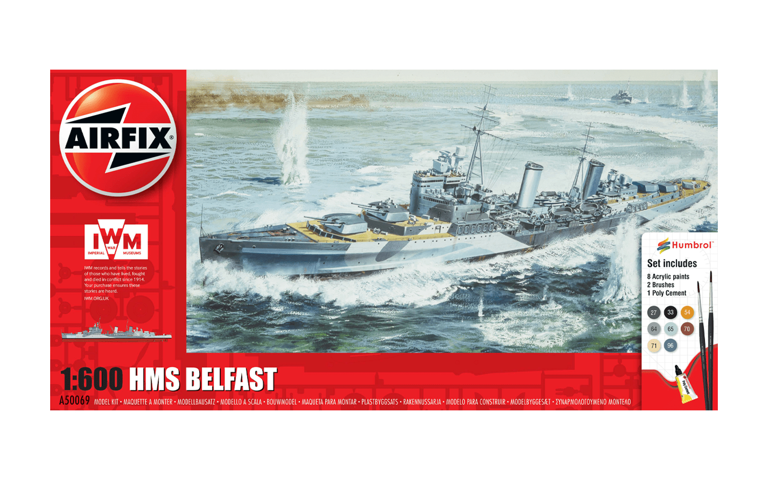 Airfix Hms Belfast Model Gift Set 1:600 Size 1 - Image 5