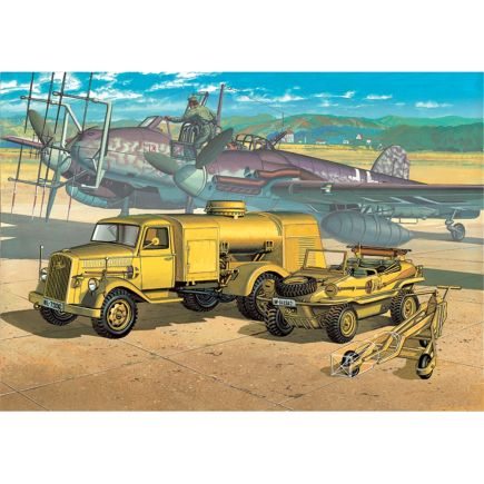 Academy 13401 German Fuel Truck And Schwimmwagen Plastic Kit