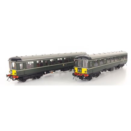 Heljan 1452 OO Gauge Class 104 2 Car DMU BR Green Small Yellow Panels