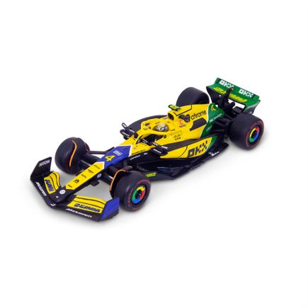 Bburago 18-38215NS Mclaren MCL38 No.4 Lando Norris Senna Livery With Helmet 2024 Formula 1 Season