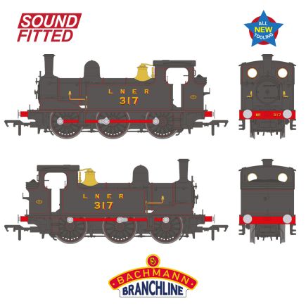 Bachmann 31-066SF OO Gauge NER E J71 0-6-0 Tank 317 LNER Lined Black DCC Sound Fitted