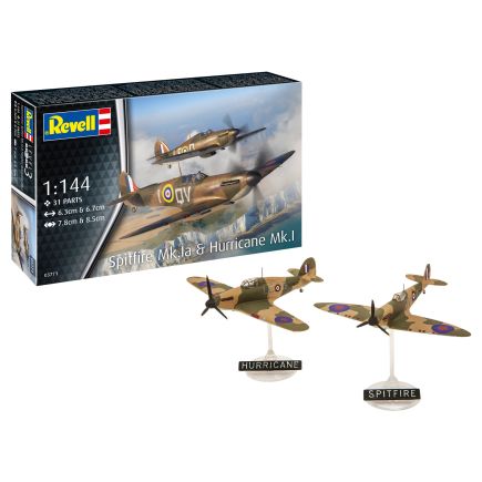 Revell 03771 Supermarine Spitfire Mk1a & Hawker Hurricane Mk1 Plasitc Kit Set