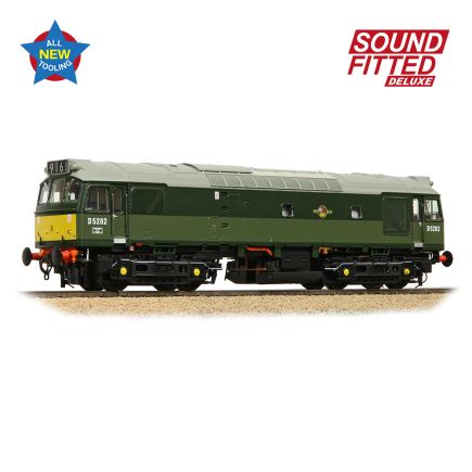 Bachmann 32-341SFX OO Gauge Class 25/2 D5282 BR Two Tone Green Small Yellow Panels  DCC Sound Fitted Deluxe