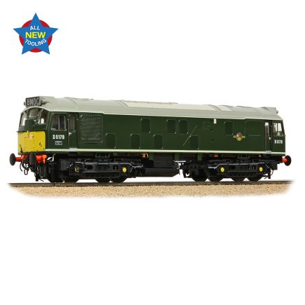 Bachmann 32-343A OO Gauge Class 25/1 D5179 BR Green Small Yellow Panels