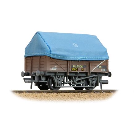 Bachmann 33-085C OO Gauge 5 Plank China Clay Wagon BR Bauxite (TOPS) With Hood Weathered B743806