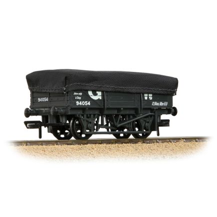 Bachmann 33-088B OO Gauge 5 Plank China Clay Wagon GWR Grey with Tarpaulin Cover 94054