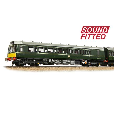 Bachmann 35-503SF OO Gauge Class 117 3 Car DMU R334 BR Green Small Yellow Panels DCC Sound Fitted