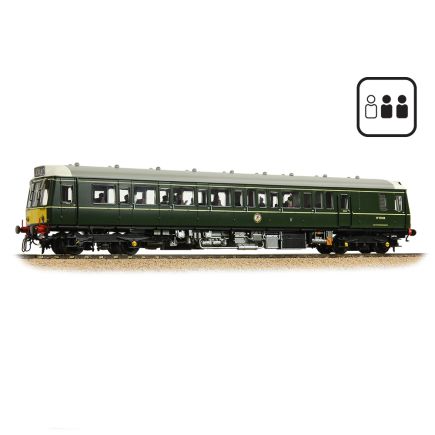 Bachmann 35-528PF OO Gauge Class 121 Railcar W55028 BR Green Small Yellow Panels With Passengers