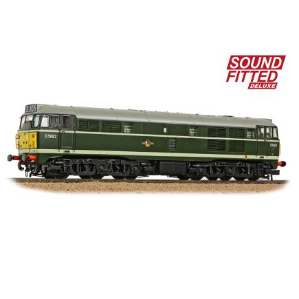 Bachmann 35-802ASFX OO Gauge Class 30 D5862 BR Green Small Yellow Panels DCC Sound Fitted Deluxe