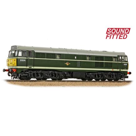 Bachmann 35-802SF OO Gauge Class 30 D5574 BR Green Small Yellow Panels DCC Sound Fitted