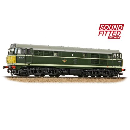 Bachmann 35-802SFX OO Gauge Class 30 D5574 BR Green Small Yellow Panels DCC Sound Fitted Deluxe