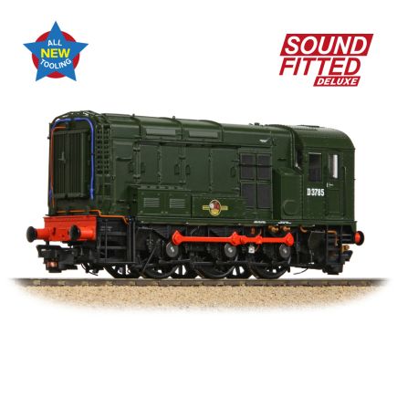 Bachmann 35-901SFX OO Gauge Class 08 Shunter D3785 BR Green DCC Sound Fitted Deluxe