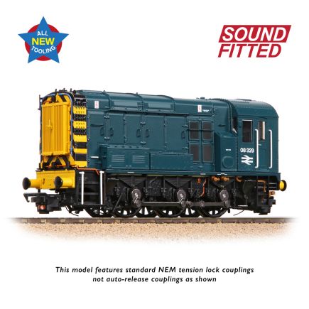 Bachmann 35-925SF OO Gauge Class 08 Shunter 08329 BR Blue DCC Sound Fitted