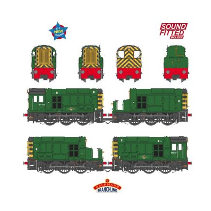 Bachmann 35-945SFX OO Gauge Class 13 D4502 BR Green Wasp Stripes Sound Fitted Deluxe