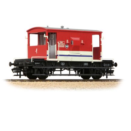 Bachmann 37-541 OO Gauge BR 20 Ton Brake Van London Transport Barrier Vehicle Red And White B954645