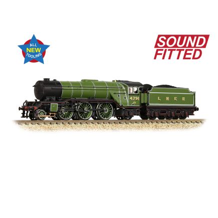 Graham Farish 372-610SF N Gauge LNER V2 4791 LNER Lined Green DCC Sound Fitted