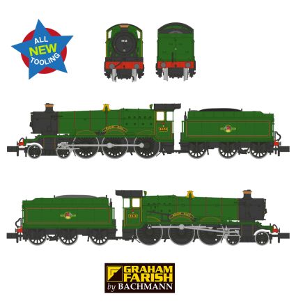 Graham Farish 372-011 N Gauge GW 49xx Hall 4-6-0 4936 'Kinlet Hall' BR Green Late Crest