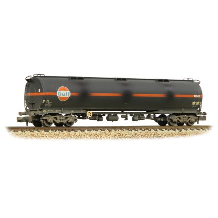 Graham Farish 373-565 N Gauge BR 102 Ton TEA Bogie Tank Wagon Gulf Black 85045 Weathered