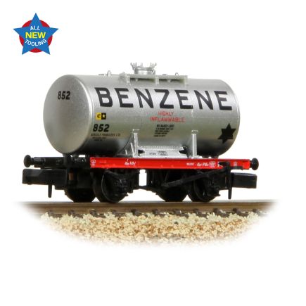 Graham Farish 378-000 N Gauge 14 Ton Anchor Mounted Tank Wagon Benzene Silver No.852