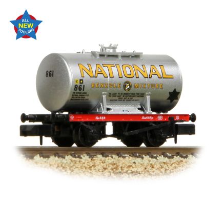 Graham Farish 378-002A N Gauge 14 Ton Anchor Mounted Tank Wagon National Benzole Silver