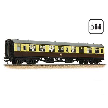 Bachmann 39-054DPF OO Gauge BR Mk1 TSO Tourist Second Open Coach BR (WR) Chocolate And Cream With Passengers W3802