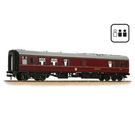 Bachmann 39-261CPF OO Gauge BR Mk1 RMB Restaurant Miniature Buffet Coach BR Maroon With Passengers SC1839