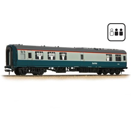 Bachmann 39-264BPF OO Gauge BR Mk1 RMB Restaurant Miniature Buffet Coach BR Blue And Grey With Passengers E1824