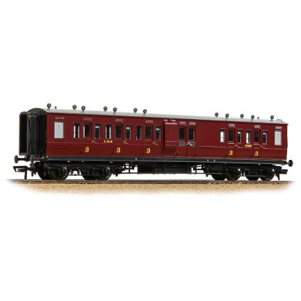 Bachmann 39-883 OO Gauge LNWR 50ft Arc Roof Brake Third Corridor Coach LMS Crimson Lake No.6080