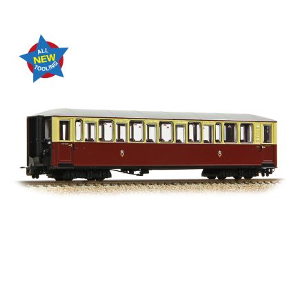 Bachmann 394-100A OO-9 Ffestiniog Railway Tin Car Saloon Third No. 120 FR Crimson And Cream