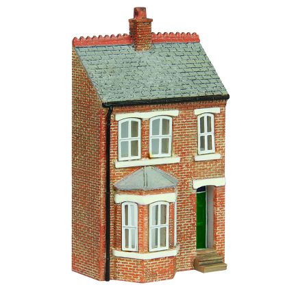 Graham Farish 42-0213G N Gauge Low Relief Left Hand Bay Terrace Green