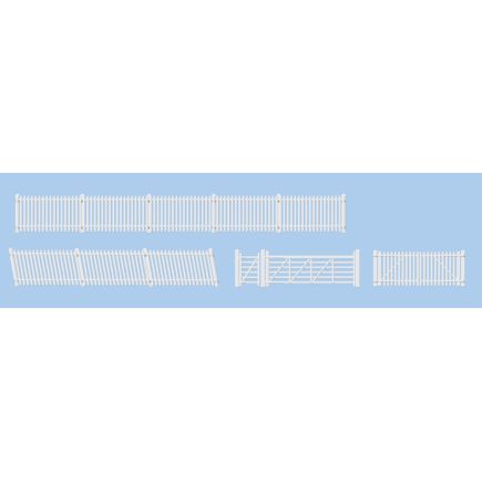 Ratio 420 OO Gauge GWR Station Fencing White (gates & ramps)
