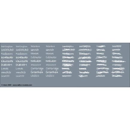 Railtec 4MM-1365 OO Gauge Handwritten Chalk Destinations Eastern Waterslide Decals