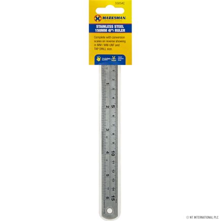 Marksman 55054C Stainless Steel Ruler 150mm/6inch