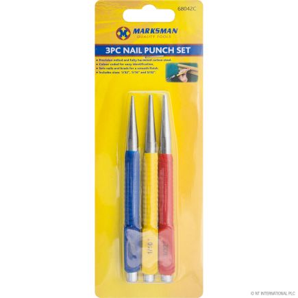 Marksman 68042C 3 Piece Nail Punch Set