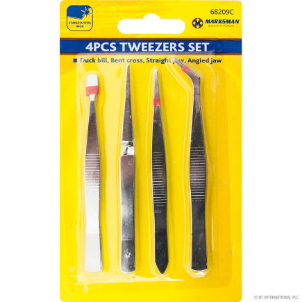 Marksman 68209H Tweezer Set Pack Of 4