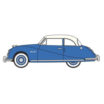 Oxford Diecast 76ATL006 OO Gauge Austin Atlantic Coupe Blue/Ivory