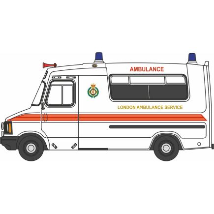 Oxford Diecast 76HAN002 OO Gauge Bedford CF Hanlon Ambulance London Ambulance Service (OFAH)