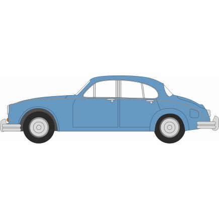 Oxford Diecast 76JAG2008 OO Gauge Jaguar MK2 Opalescent Silver Blue