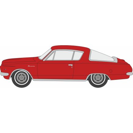 Oxford Diecast 87PB65002 HO Gauge 1965 Plymouth Barracuda Medium Red