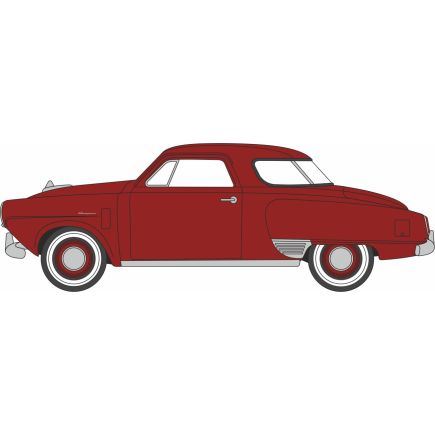 Oxford Diecast 87SC50003 HO Gauge 1950 Studebaker Champion Starlight Coupe Commanche Red
