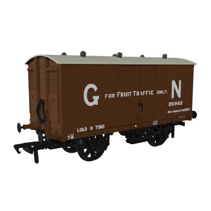 Rapido 930005 OO Gauge GNR 8 Ton Van GN Brown Fruit Livery No.20962