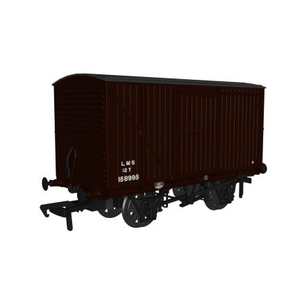 Rapido 970005 OO Gauge LMS Diagram 1663 12 Ton Van LMS Post 1936 Brown No.158995