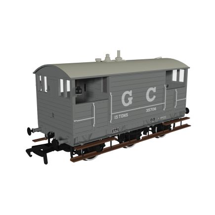 Rapido 975001 OO Gauge GCR 15 Ton 6 Wheeled Brake Van GC Grey No.35706